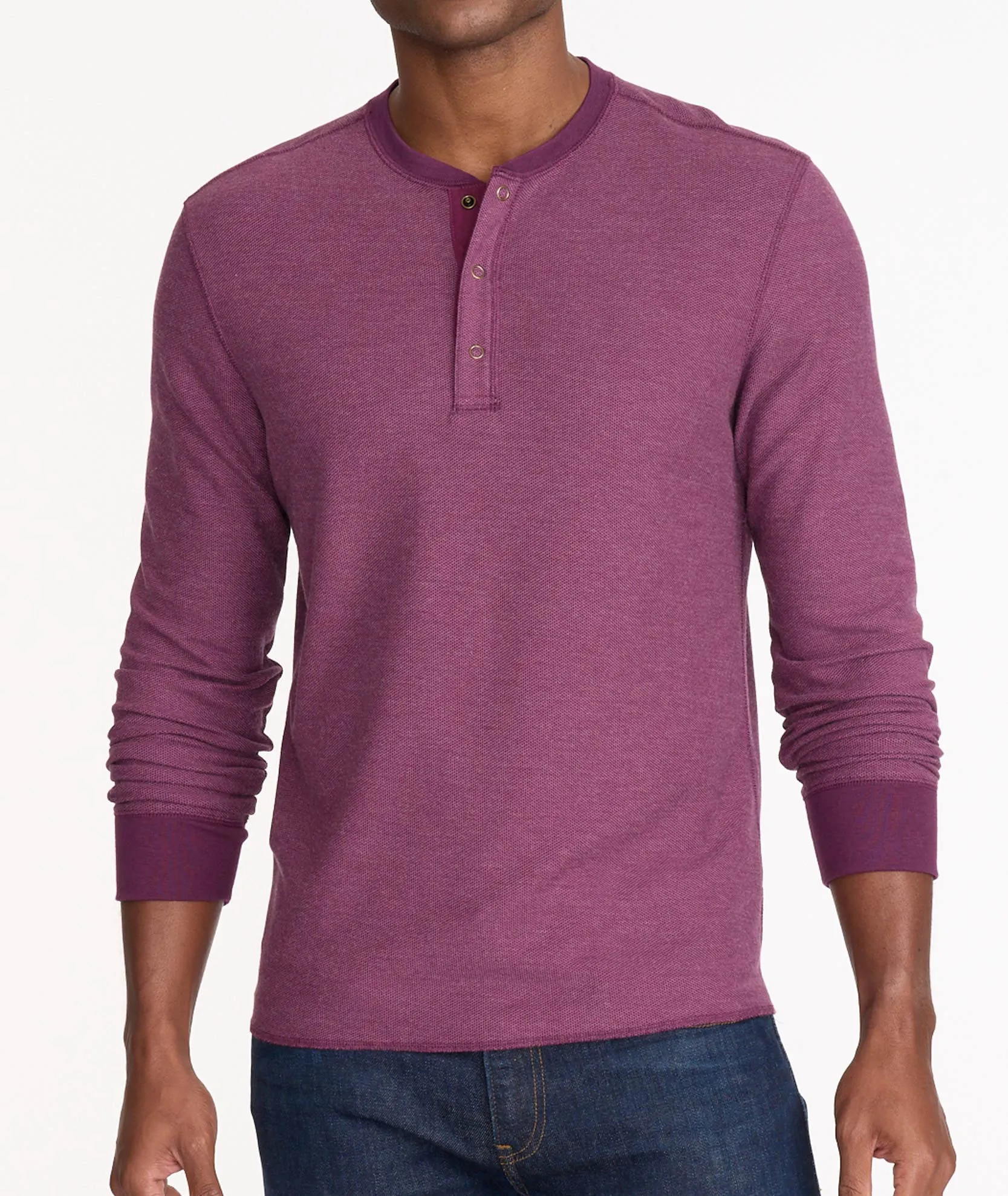 Textured Long-Sleeve Henley - FINAL SALE