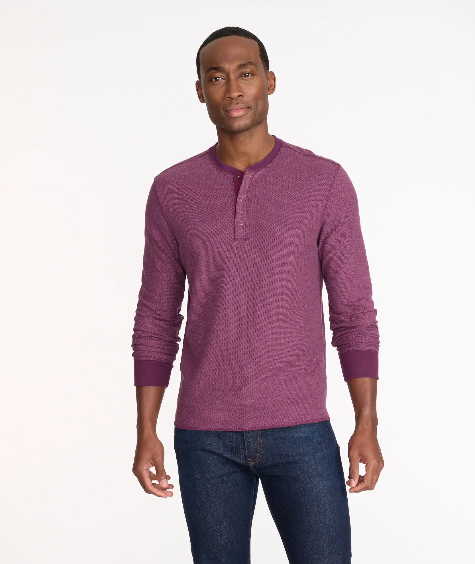 Textured Long-Sleeve Henley - FINAL SALE