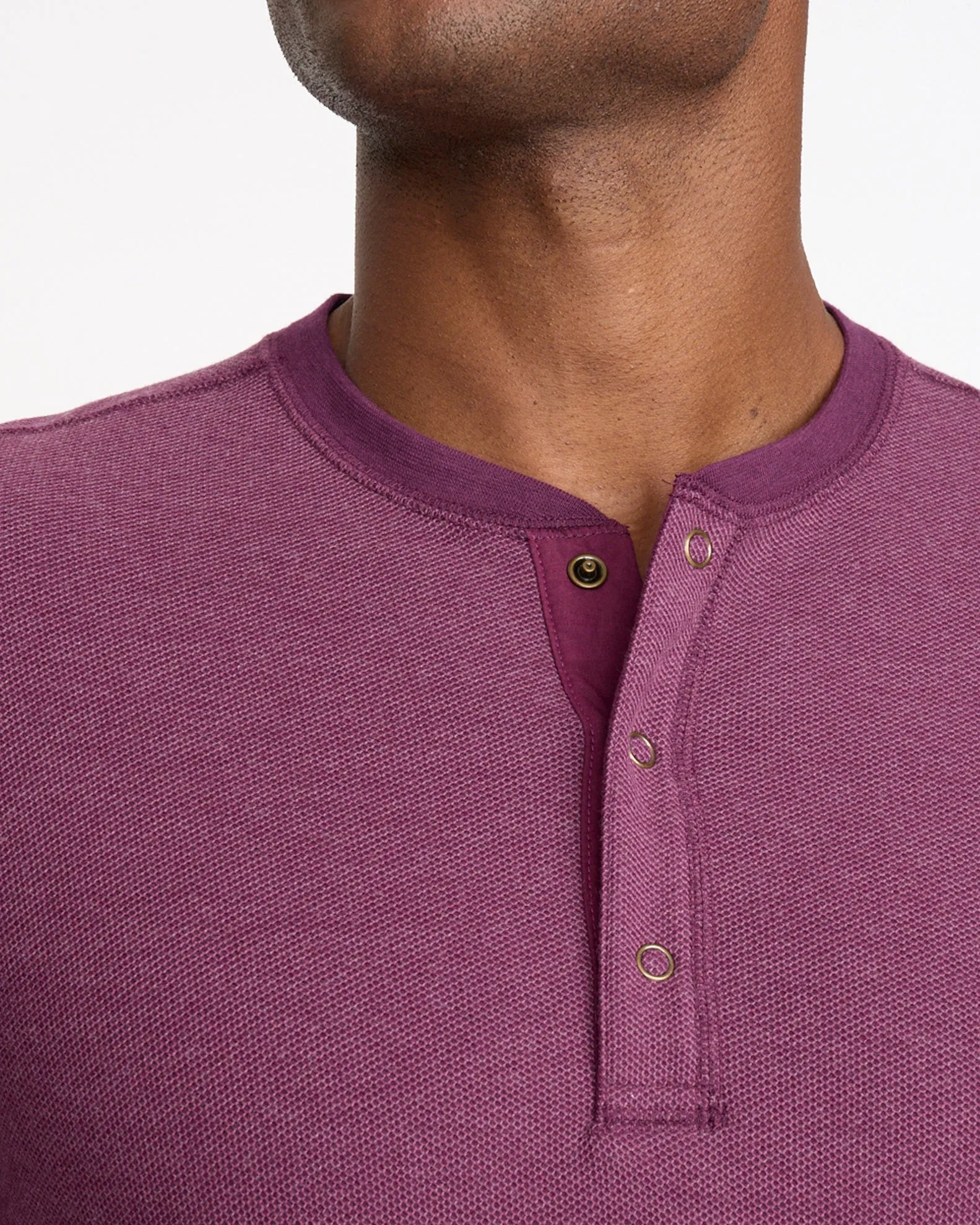 Textured Long-Sleeve Henley - FINAL SALE