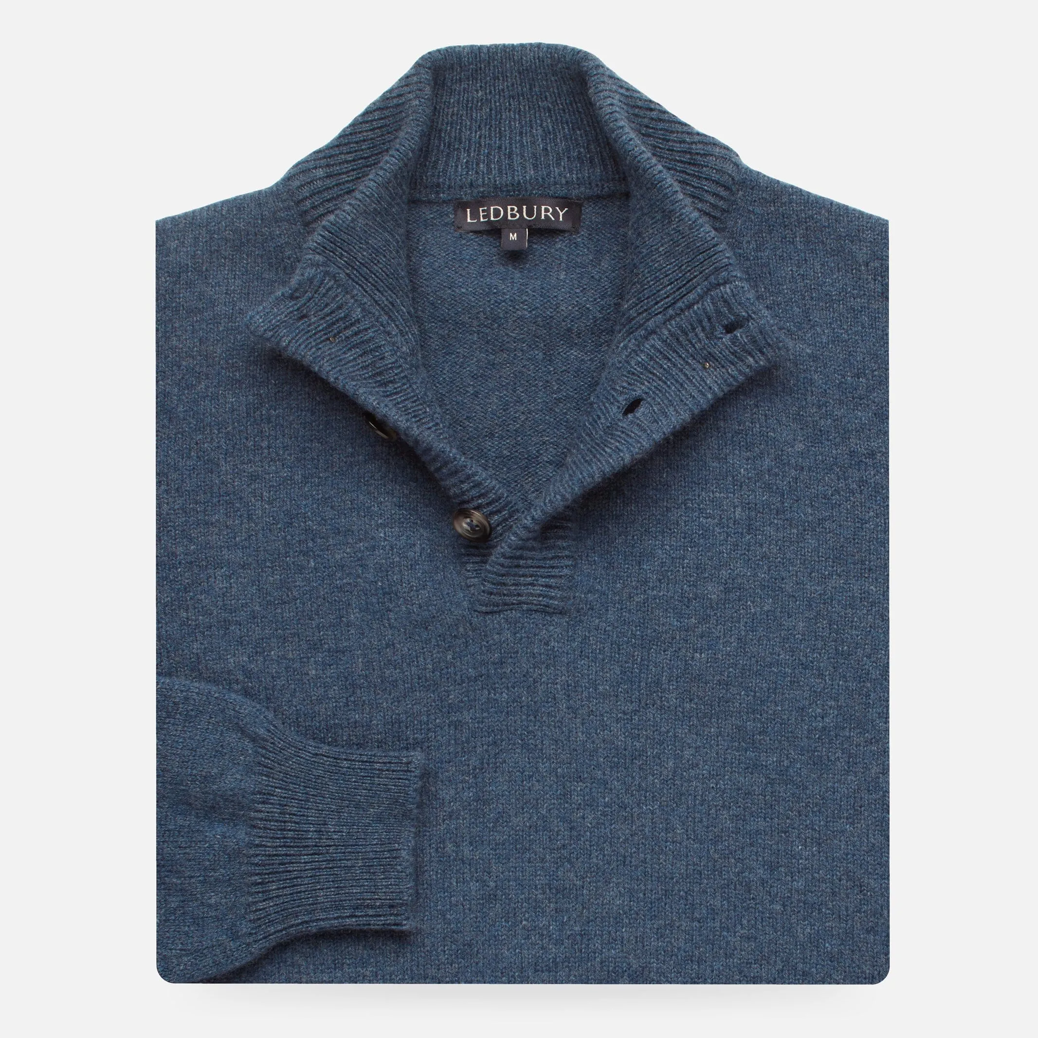 The Blue Heather Brewer Mock Neck Sweater