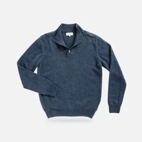 The Blue Heather Brewer Mock Neck Sweater