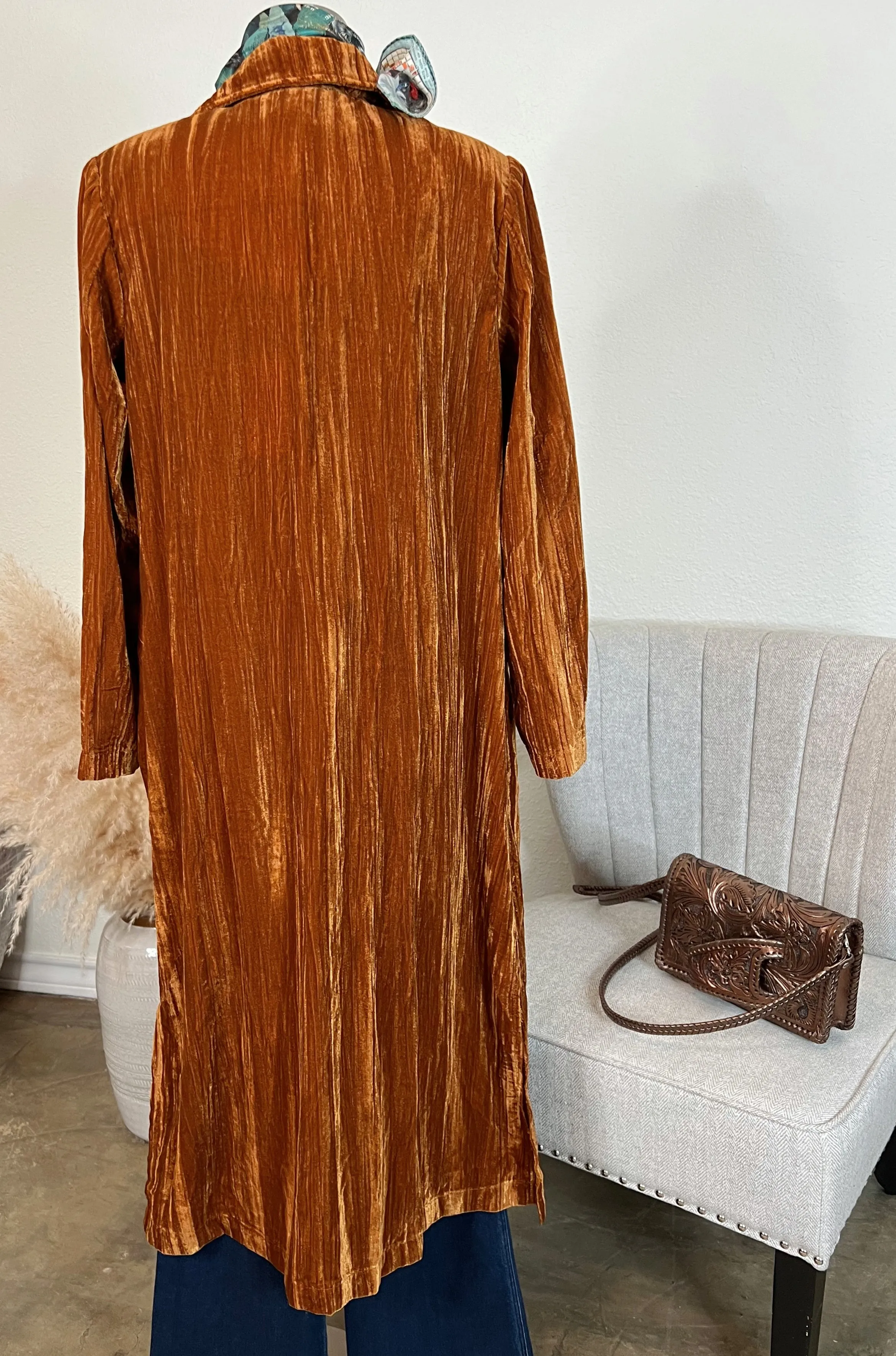 The Iced Velvet Duster in Copper