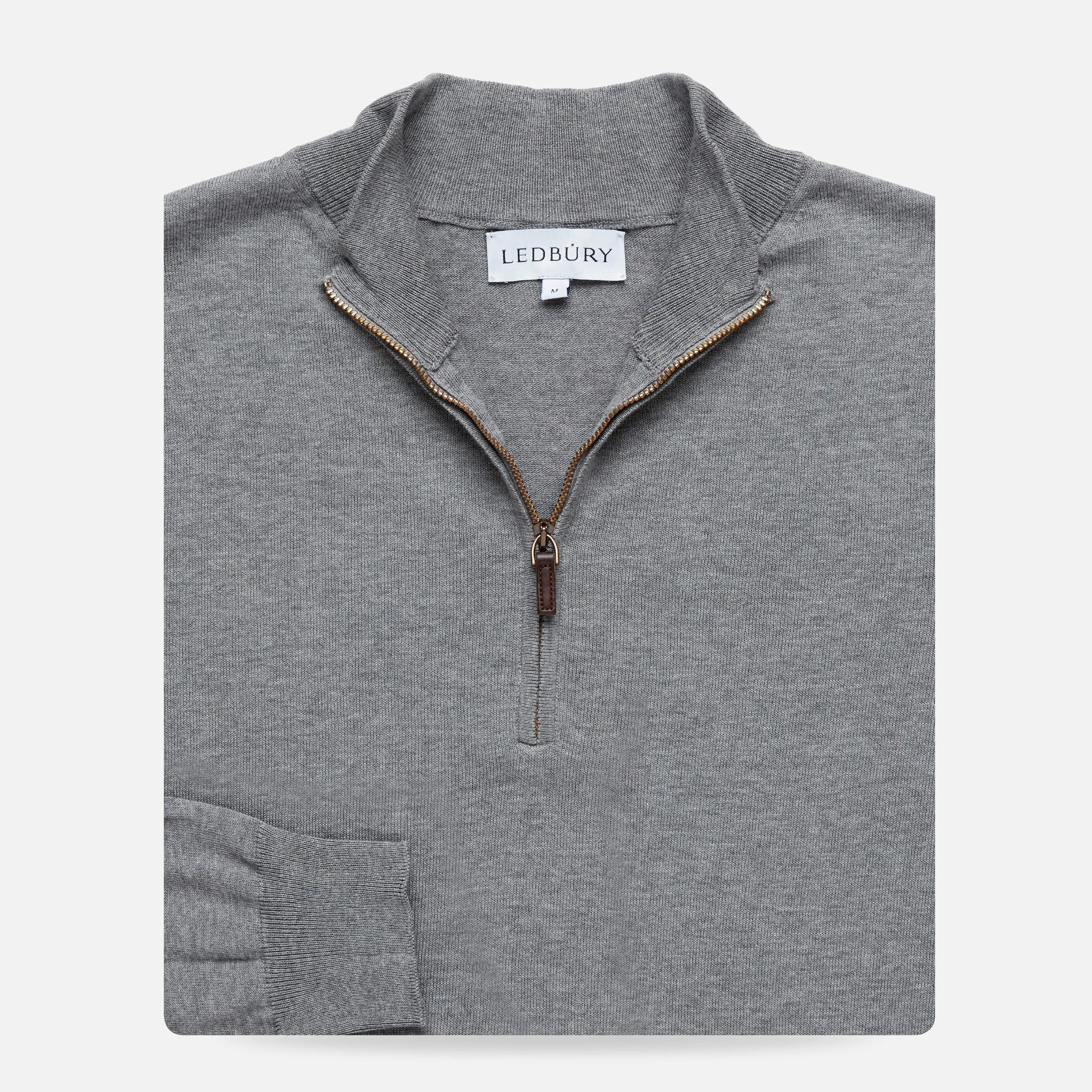 The Light Grey Heather Easterley Half-Zip Sweater