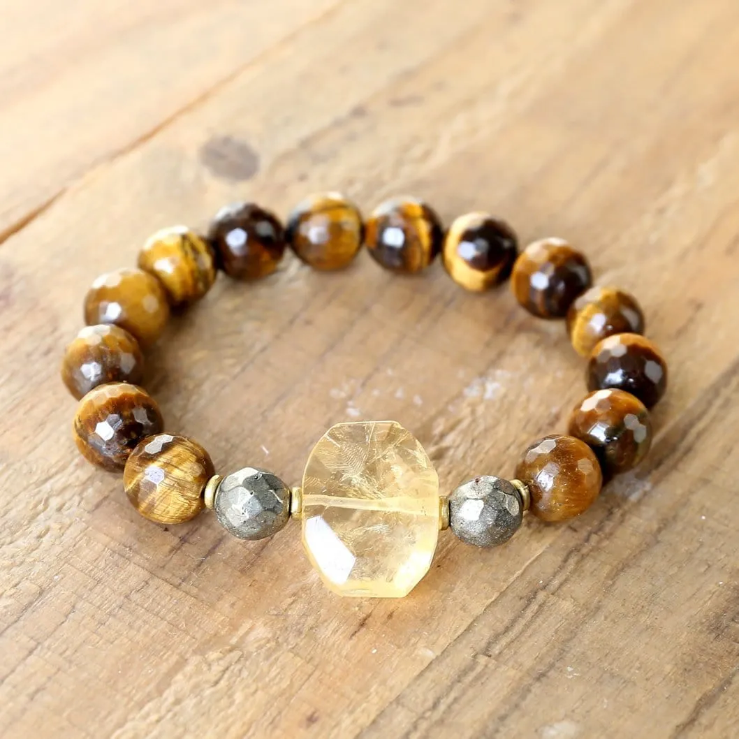 Tigers eye and Citrine Bracelet