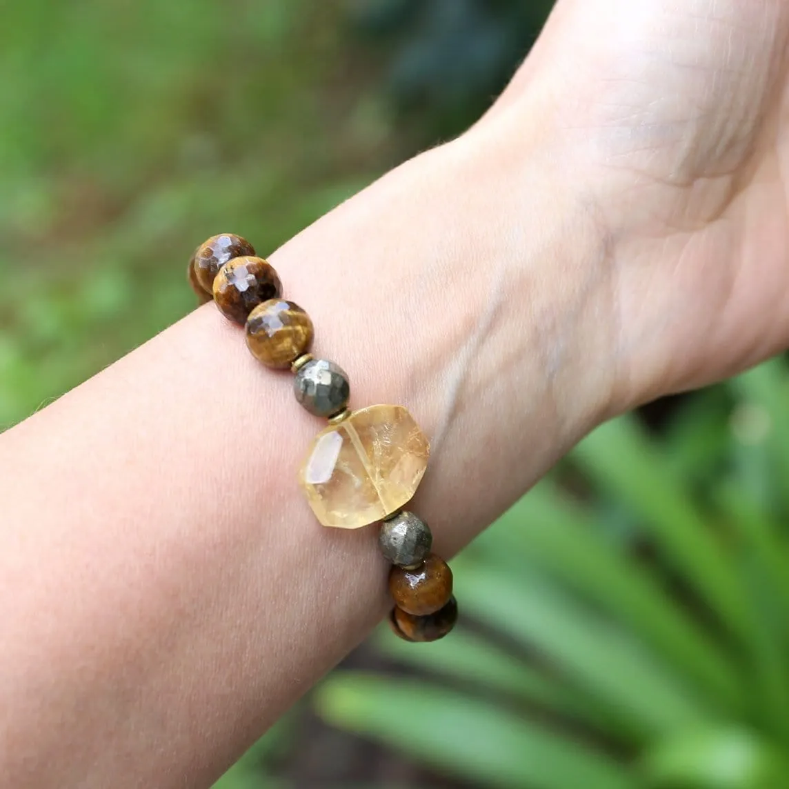 Tigers eye and Citrine Bracelet