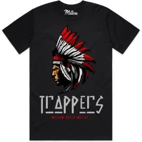 TRAPPERS (Red) : Black Sneaker Tees Shirt