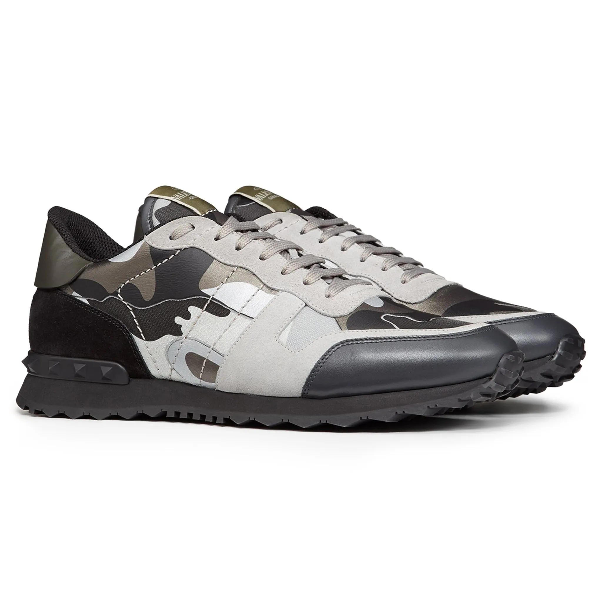 Valentino Grey Black Camouflage Rockrunner Sneaker